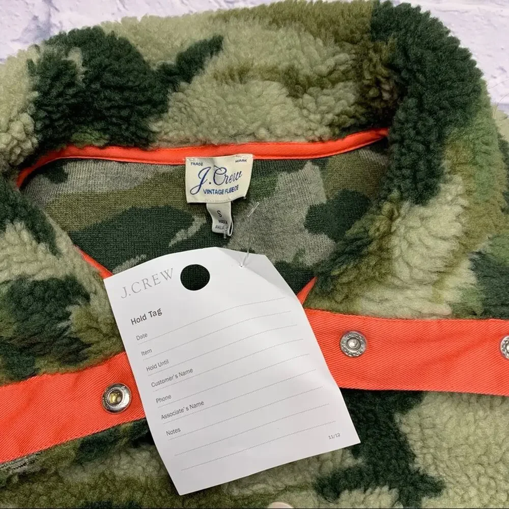 J.Crew Snap-collar Sherpa Polartec Fleece in Camo